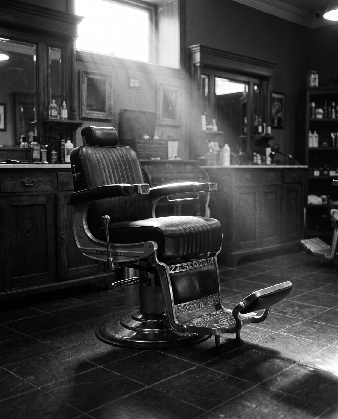 Klassischer Barbierstuhl im Amir Barbershop an der Zülpicher Straße in Köln